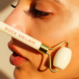 Jade roller for brown skin. Facial depuff, eyebags tool